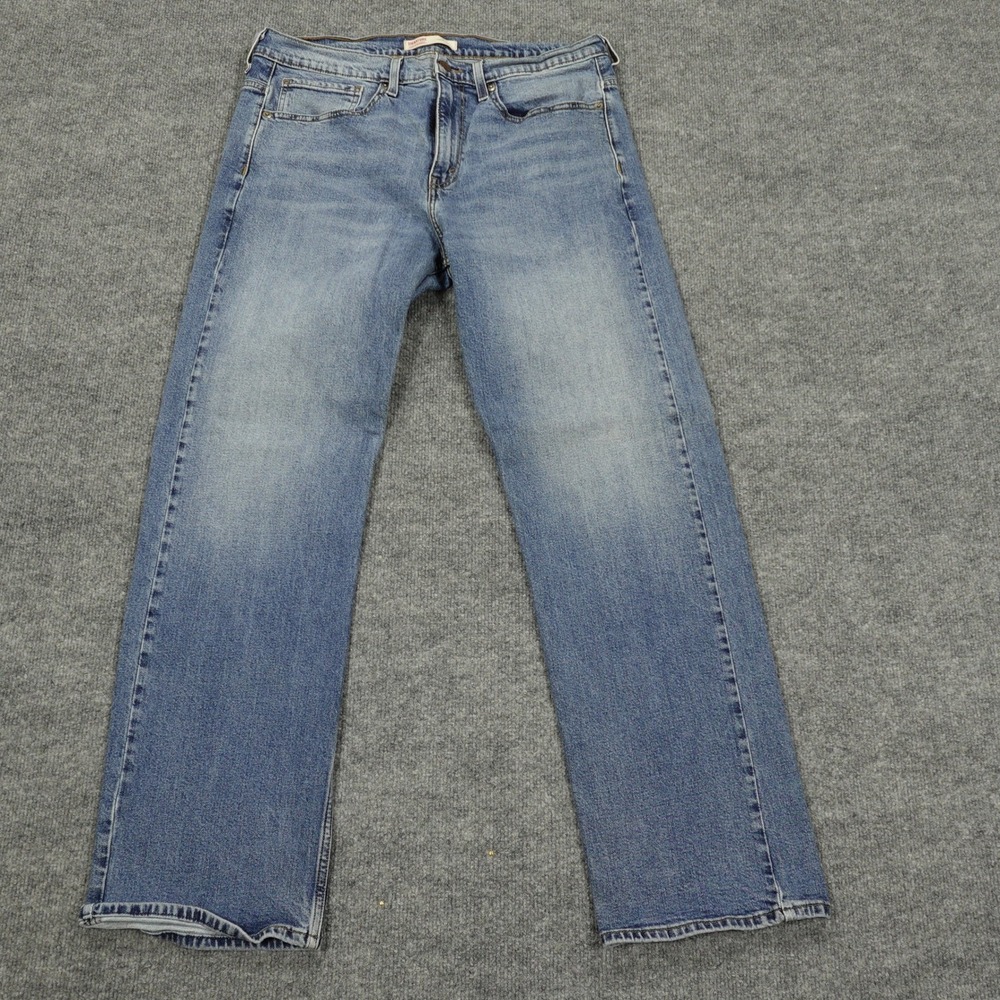 Levis Signature Jeans Mens 34x30 Blue Loose Fit Straight Leg Stretch